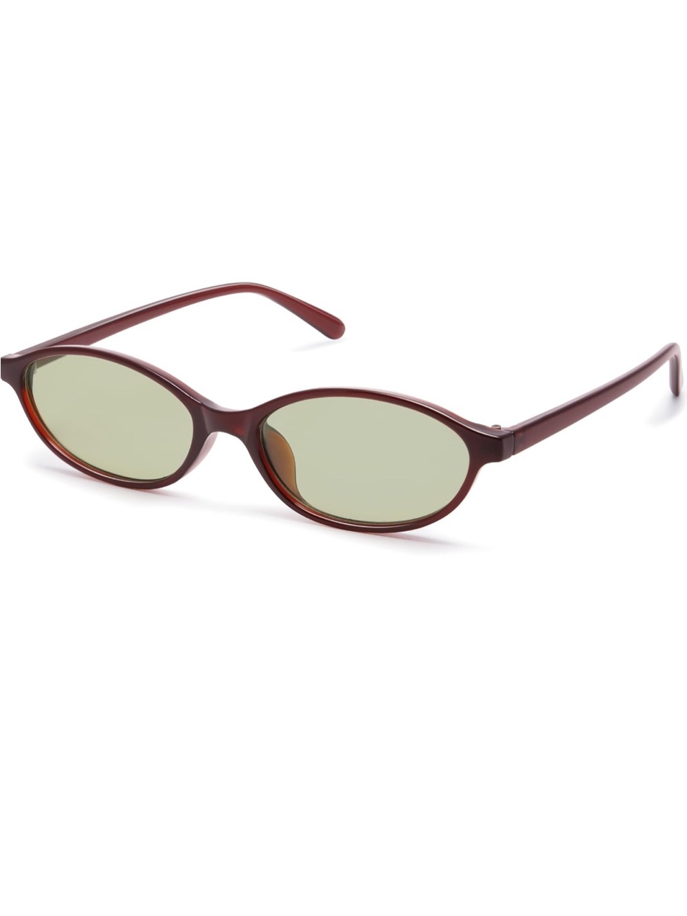 Brown Oval Frame Sunglasses with Yellow Lenses